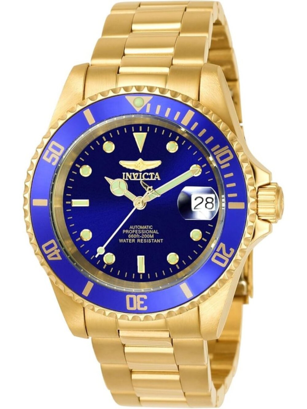 Men's Pro Diver Gold Watch - Analog Display, Japanese Automatic Movement